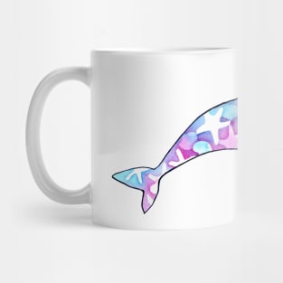 Dolphin Watercolor with Starfish and Seashells in pastel Mug